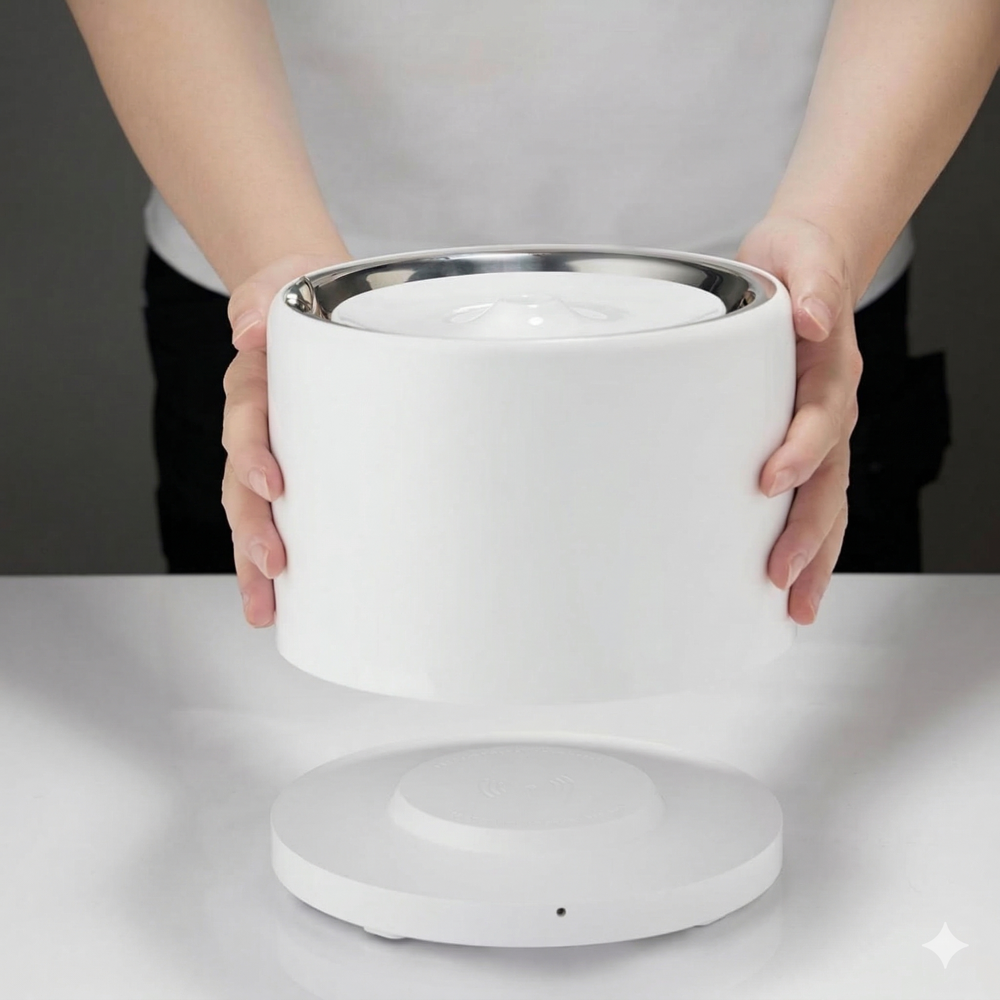 Fuente para Mascotas Petkit Acero Inoxidable 1.8L | Ultrasilenciosa Filtro Multicapa