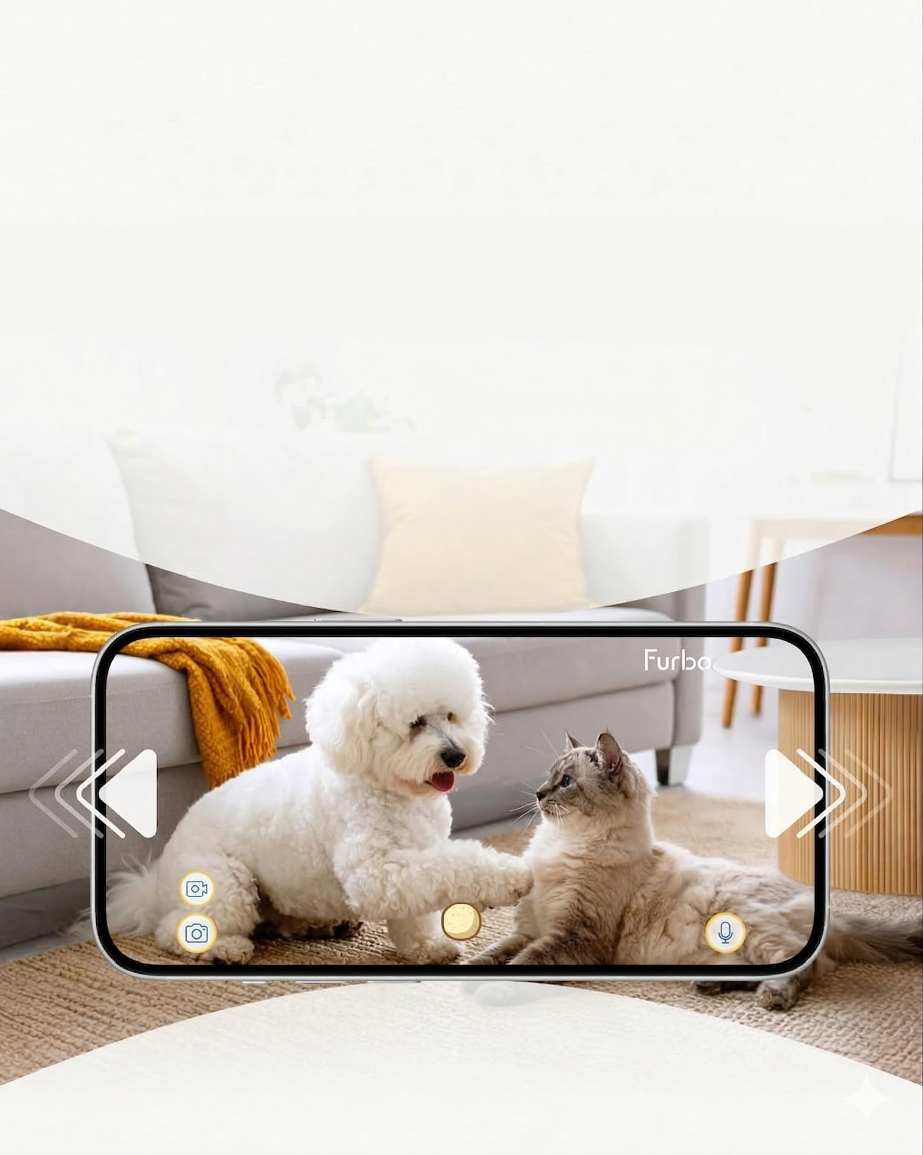Furbo Cámara Mascotas 360° Profesional | Vigilancia HD + Dispensador Automático